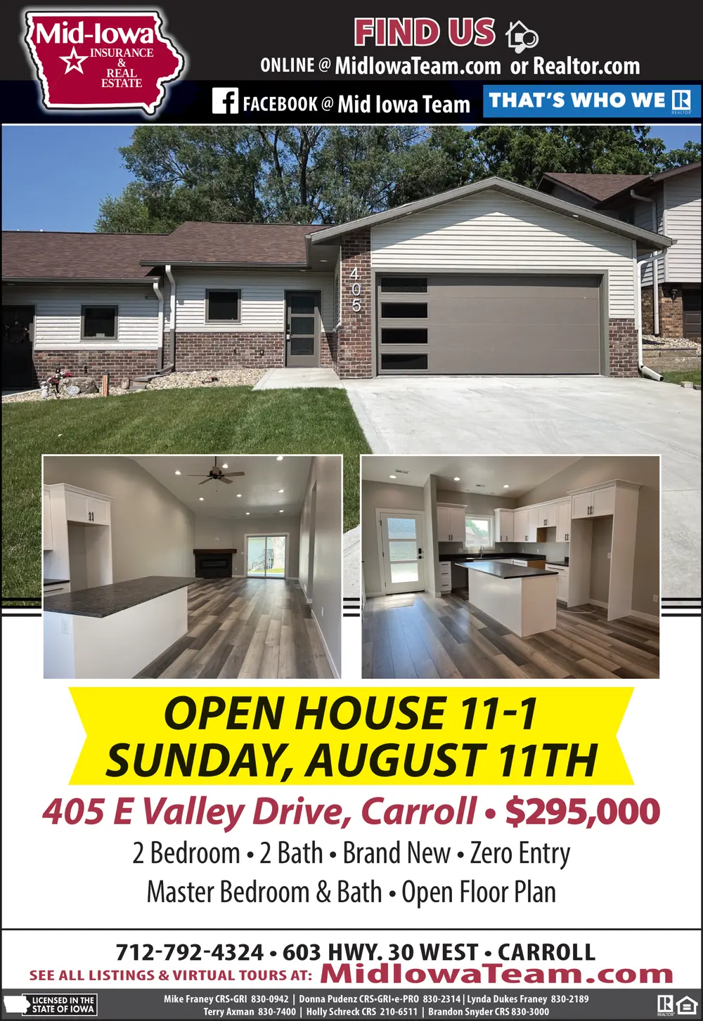 Open House at 405 E Valley Drive, Carroll