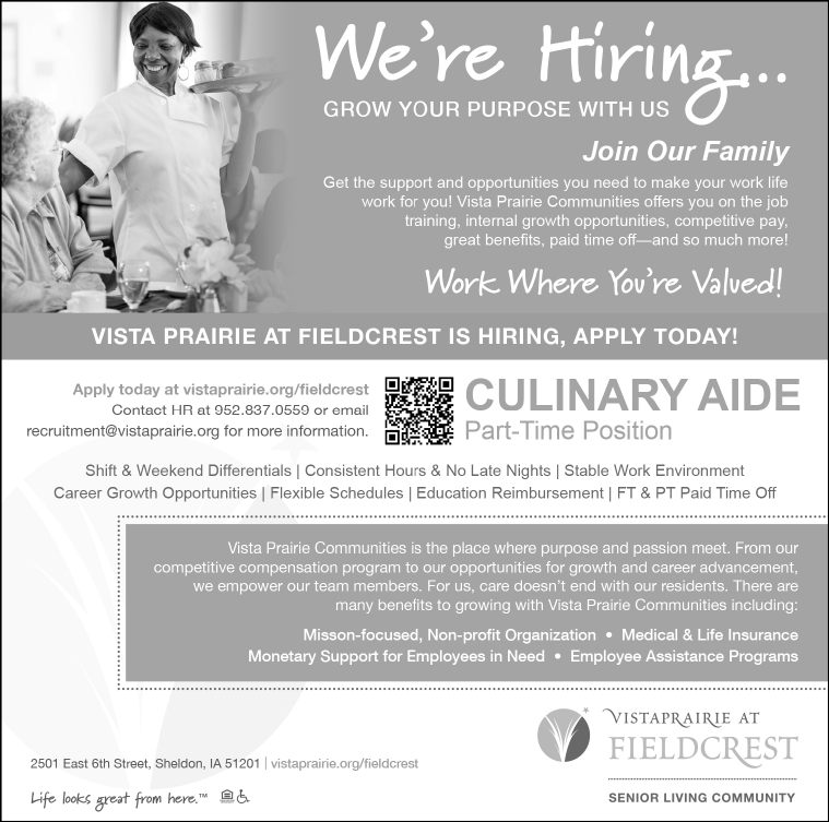 Vista Prairie at Fieldcrest - We're Hiring