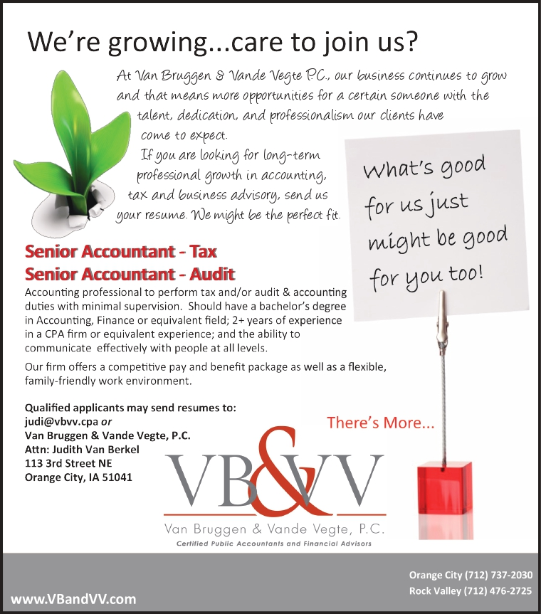 Join Our Team - Van Bruggen & Vande Vegte, P.C.