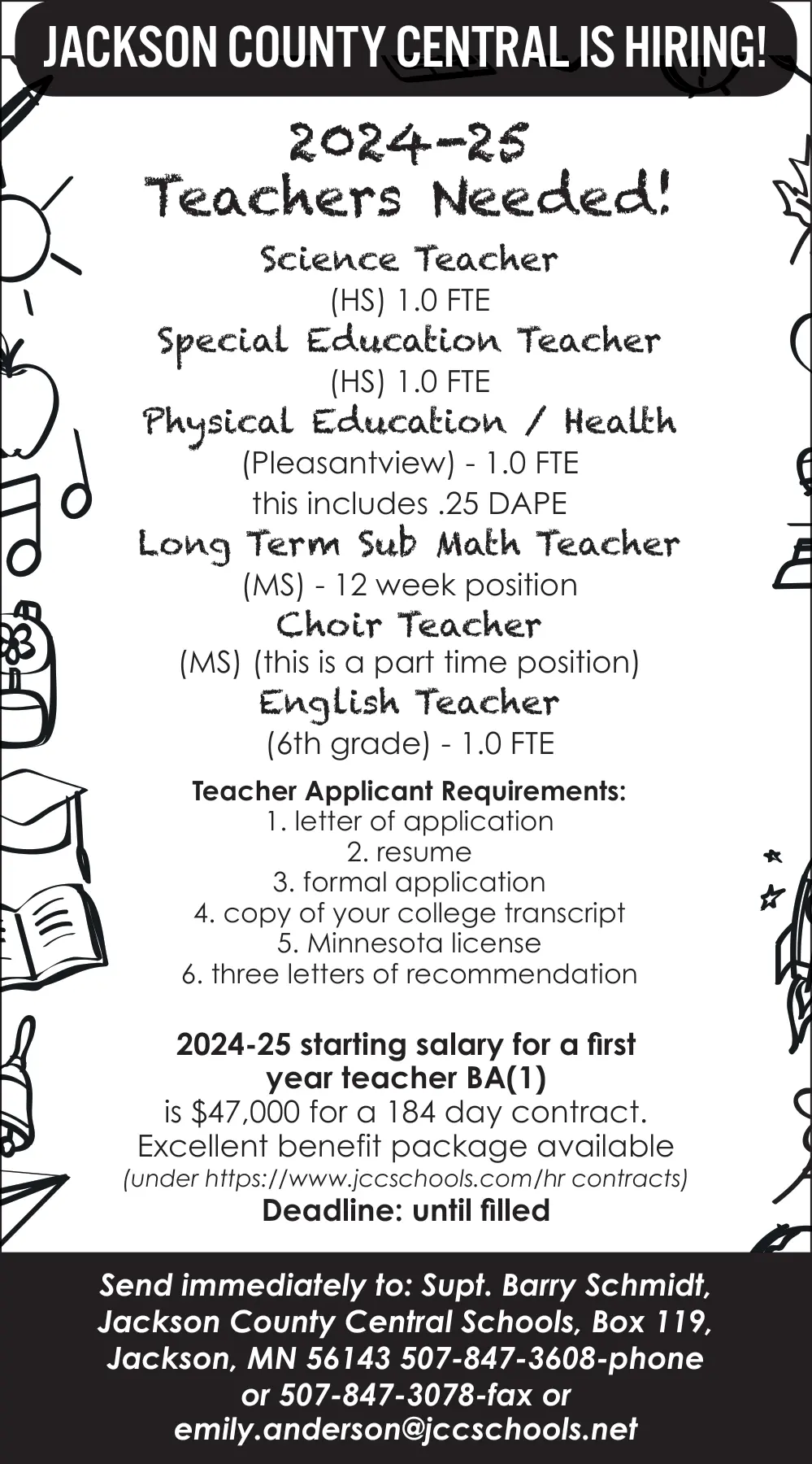 Join Our Teaching Team at Jackson County Central Schools