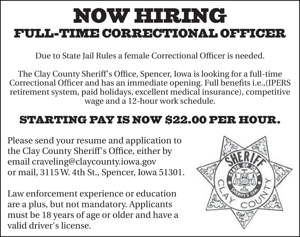 Now Hiring Full-Time Correctional Officer
