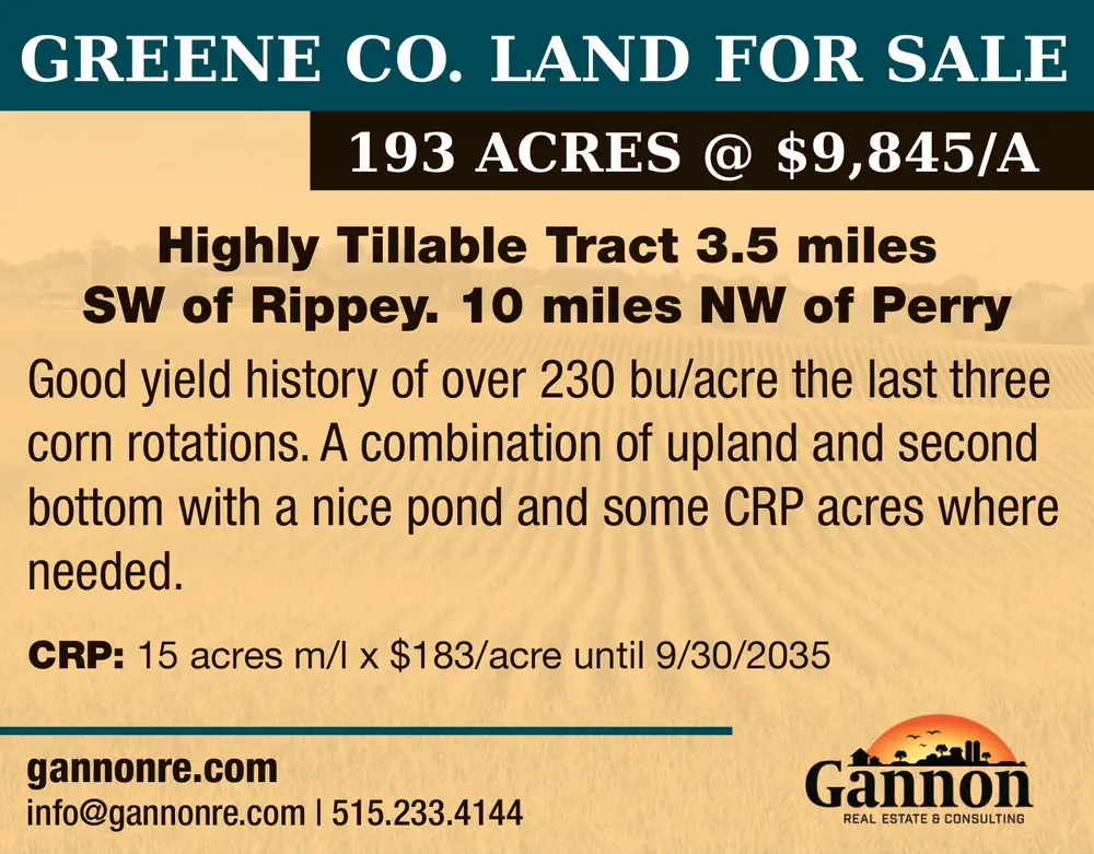 Land for Sale in Greene CO 193 Acres 9,845/A