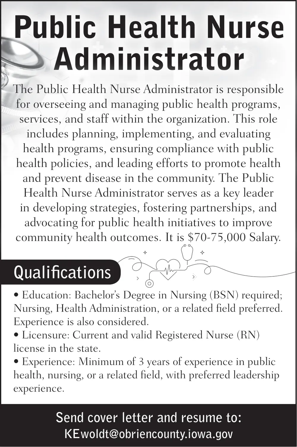 Public Health Nurse Administrator in Iowa