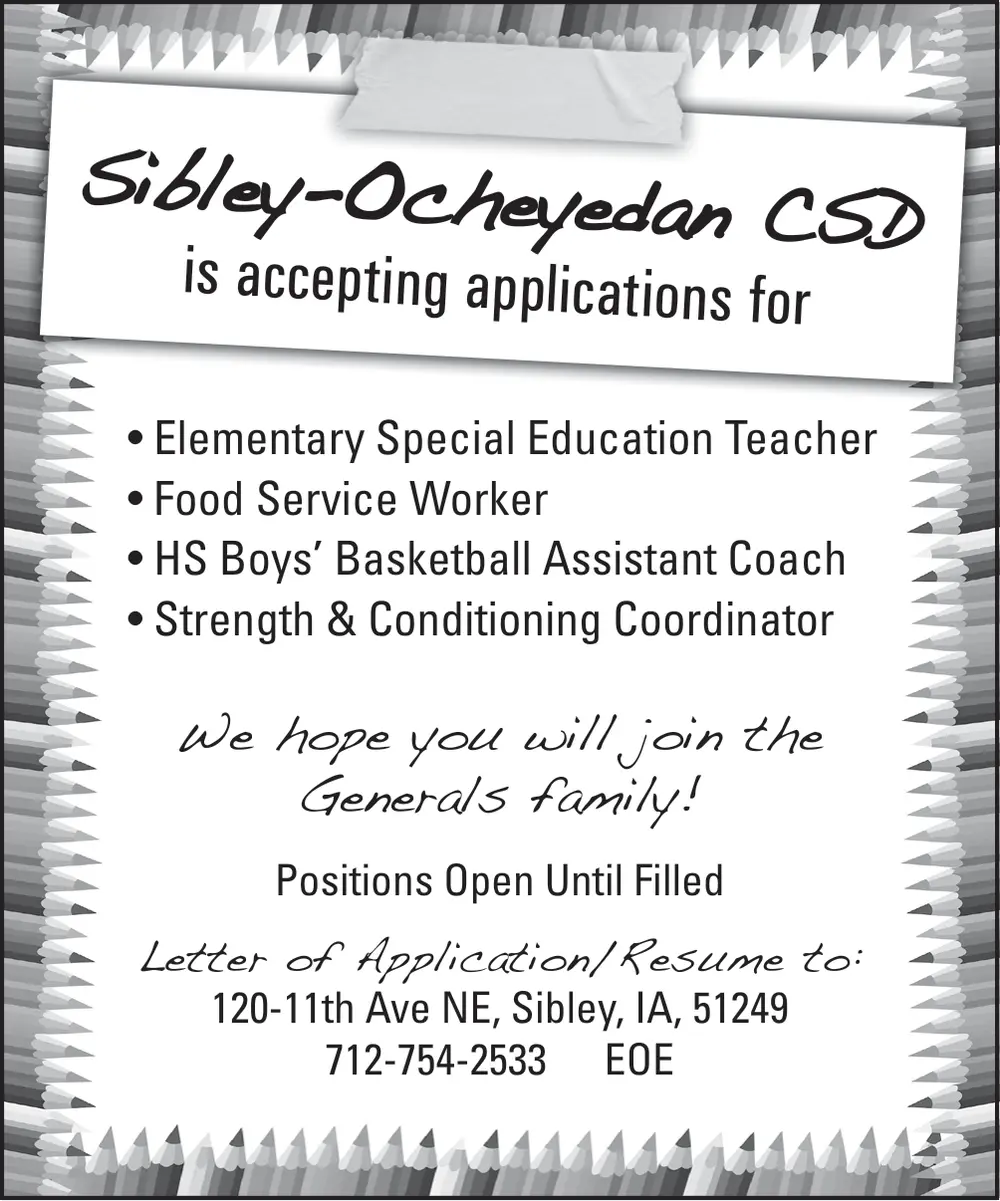Job Opportunities at SibleyOcheyedan CSD
