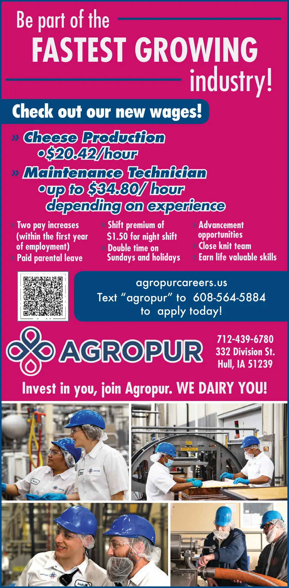 Join Agropur - Fastest Growing Dairy Industry