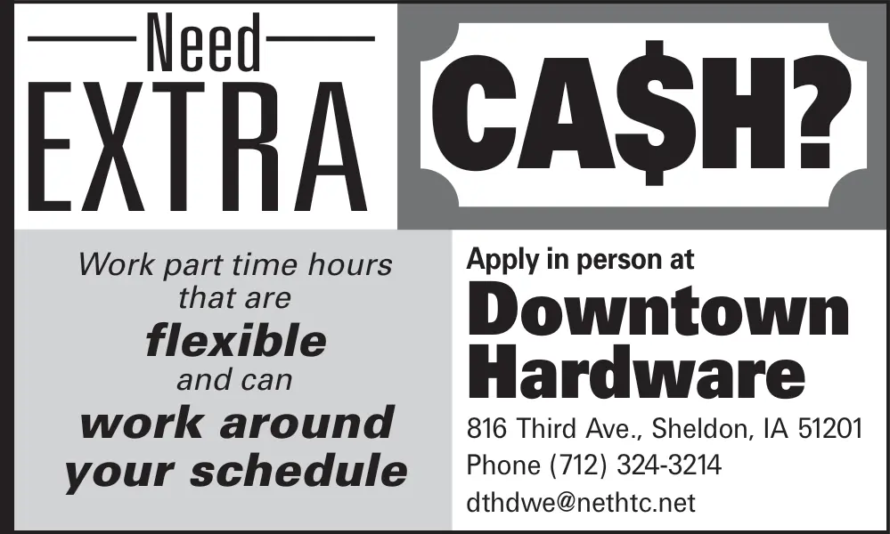 Flexible PartTime Jobs at Downtown Hardware