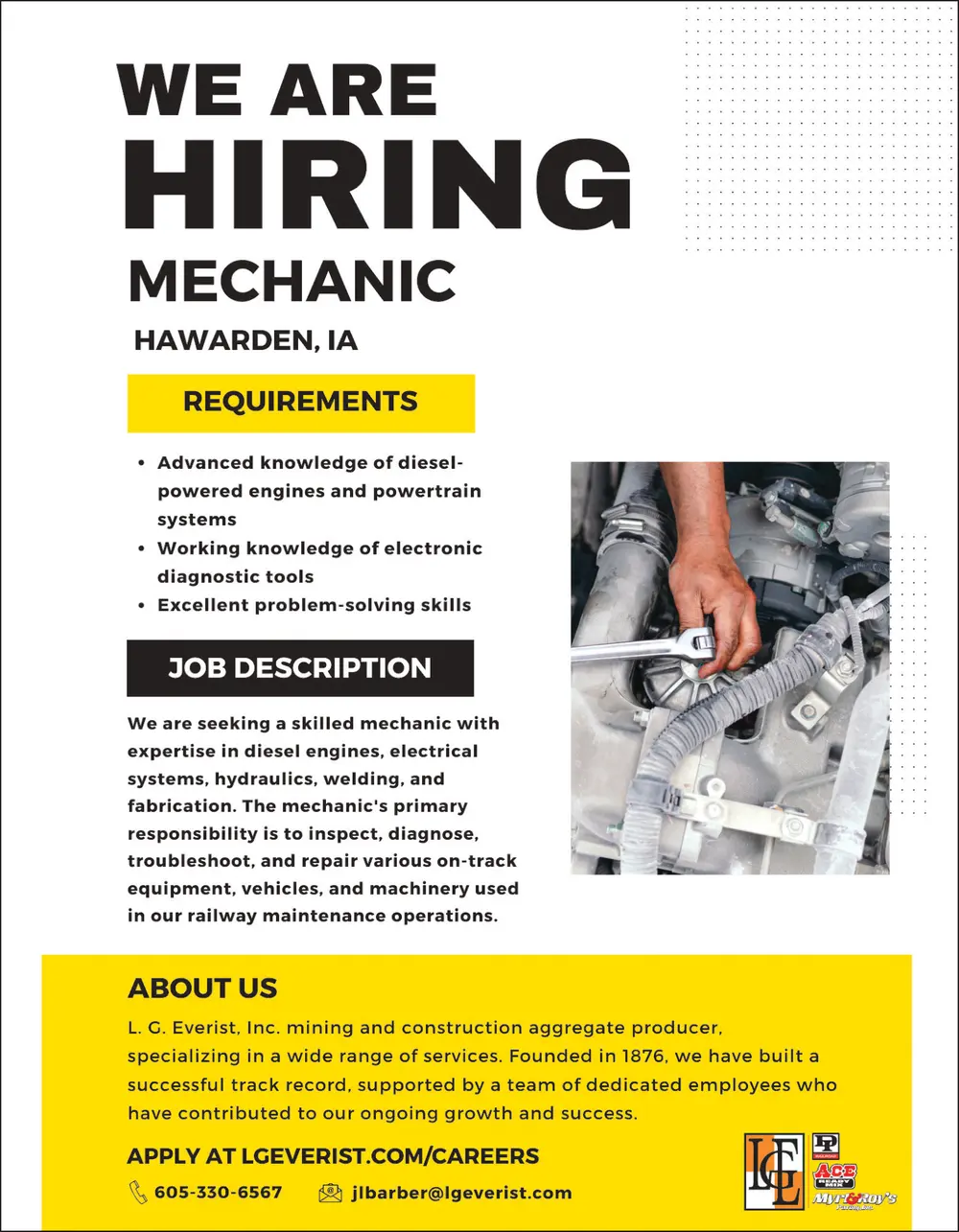 Join Our Mechanic Team in Hawarden, IA