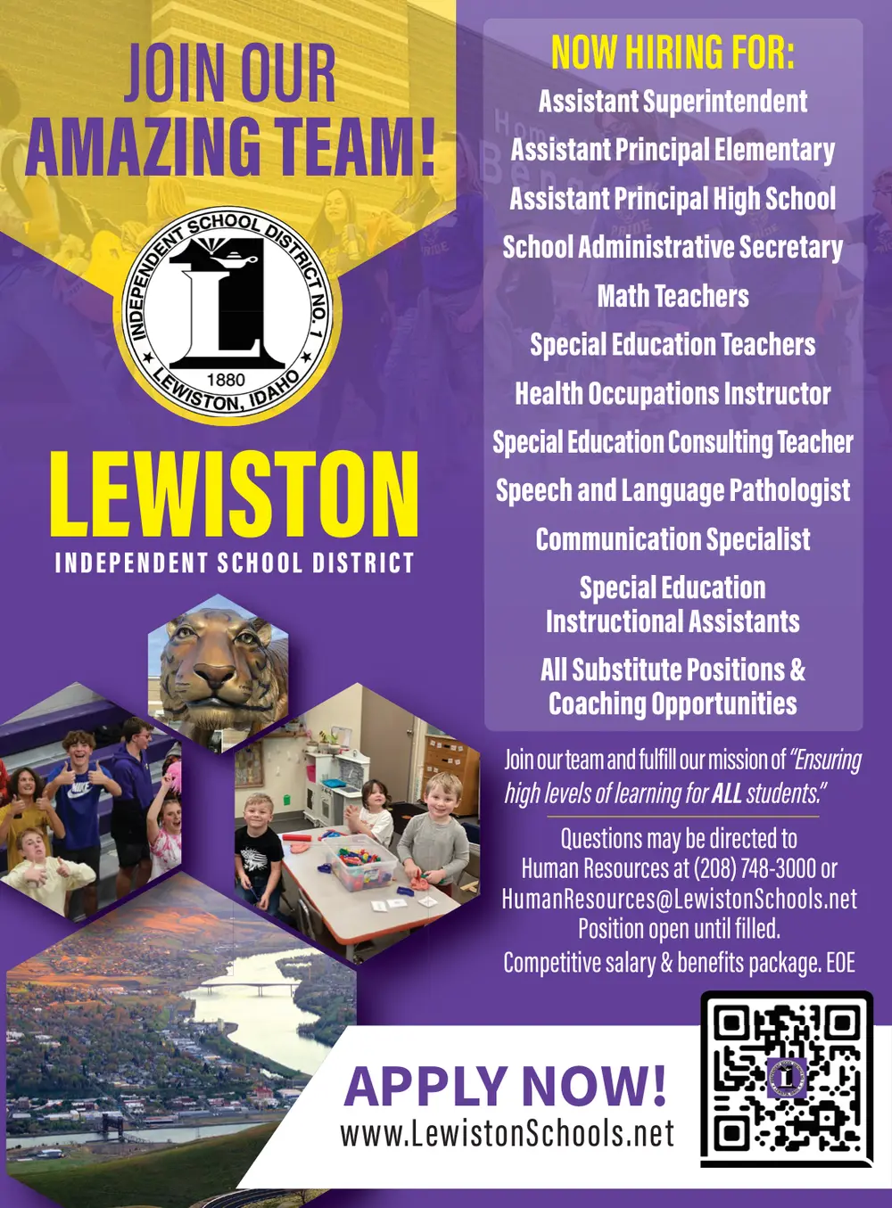 Employment Opportunities at Lewiston Independent School District in Lewiston, ID