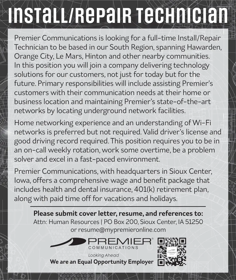 Install/Repair Technician Jobs Job Opportunity in Sioux Center