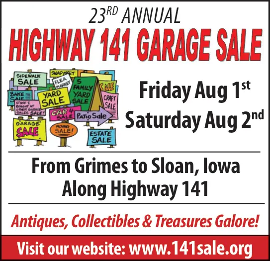 Highway 141 Garage Sale - Grimes to Sloan, Iowa