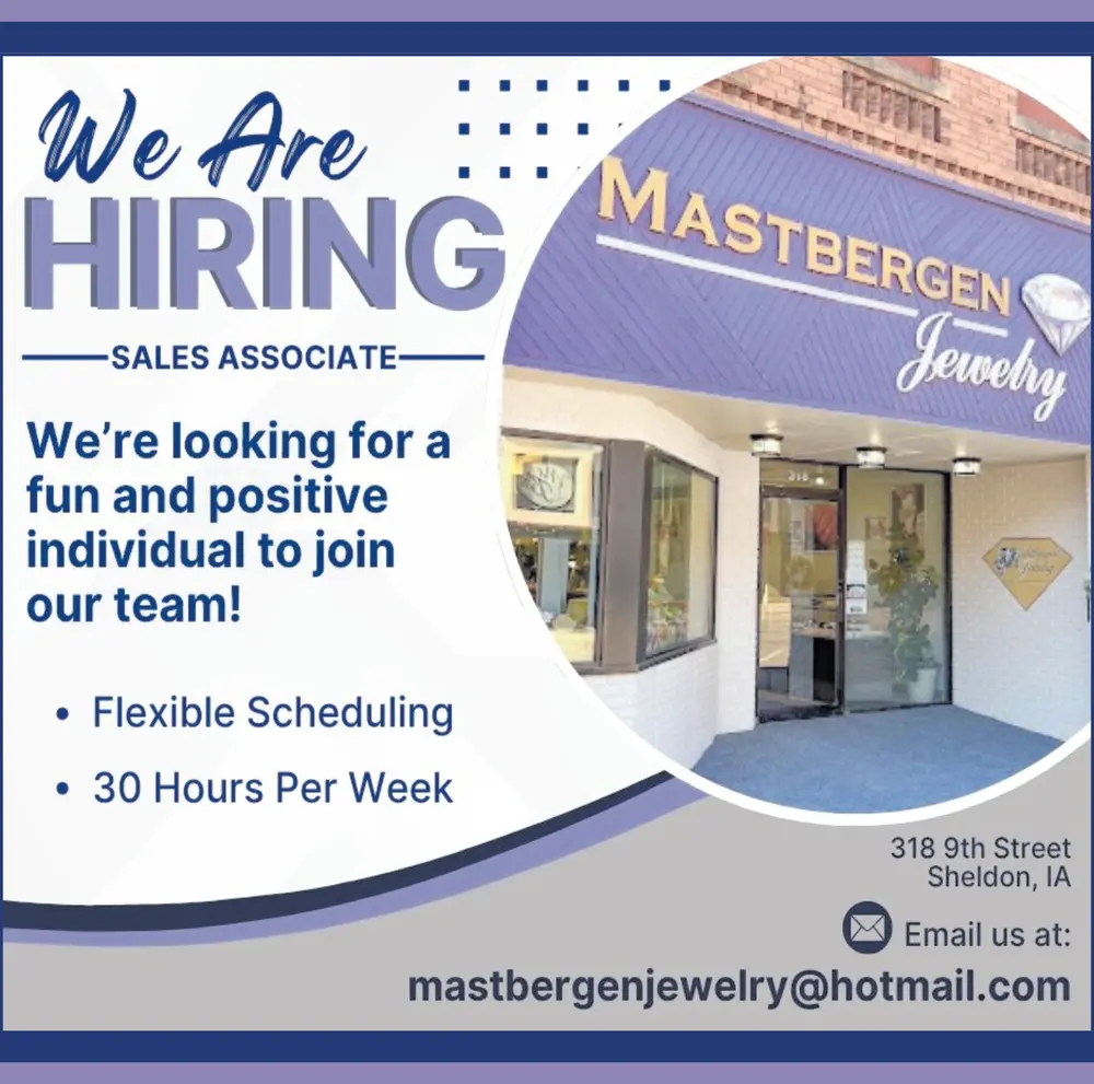 Mastbergen Jewelry in Sheldon, IA - Now Hiring
