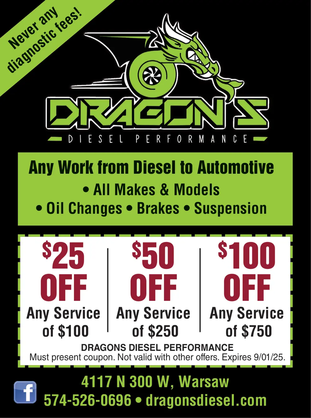 Dragon's Diesel Performance in Warsaw, Indiana