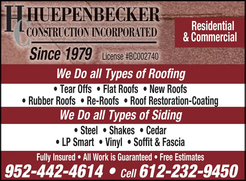 Huepenbecker Construction Roofing and Siding Central Minnesota