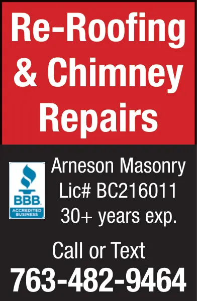 Arneson Masonry Roofing and Chimney Repairs - Central Minnesota