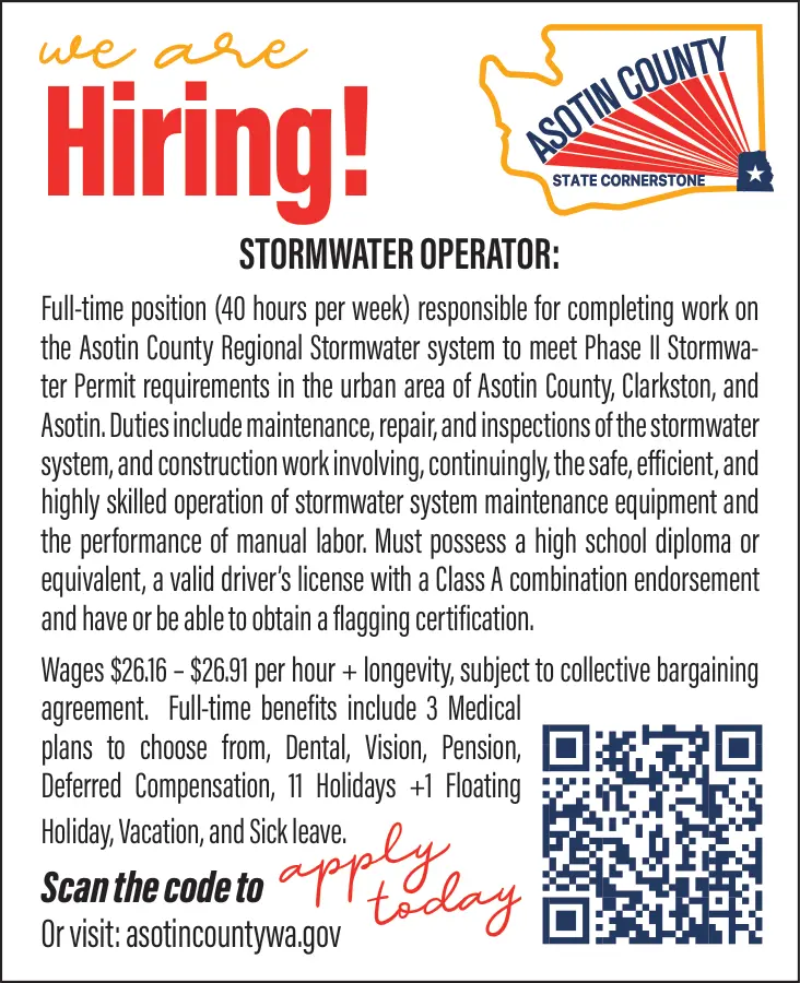 We Are Hiring! - Asotin County, Washington