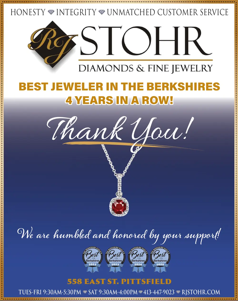 Winner: Best Jeweler in The Berkshires