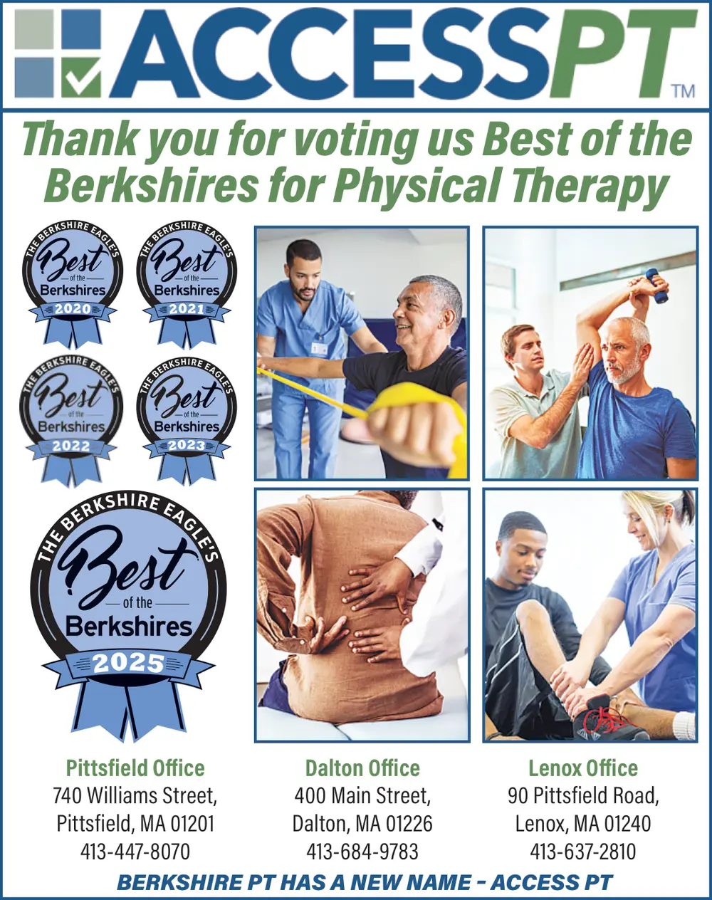  Winner: Best Physical Therapy in The Berkshires
