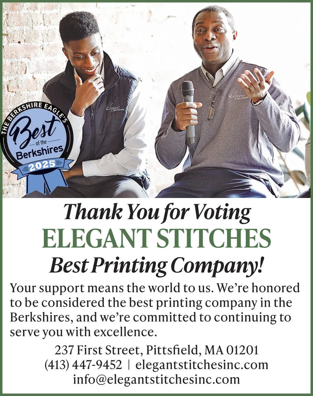  Winner: Best Printing in The Berkshires