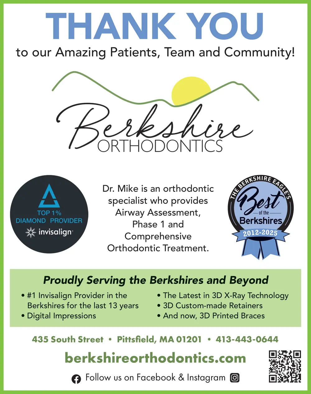  Winner: Best Orthodontist in The Berkshires