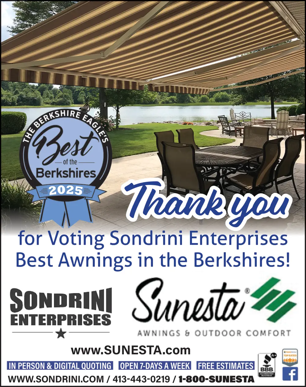  Winner: Best Awnings in The Berkshires