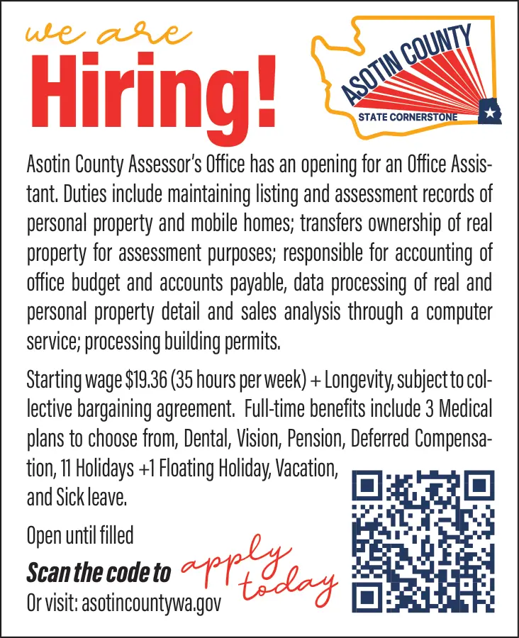 Office Assistant Job in Asotin, Washington