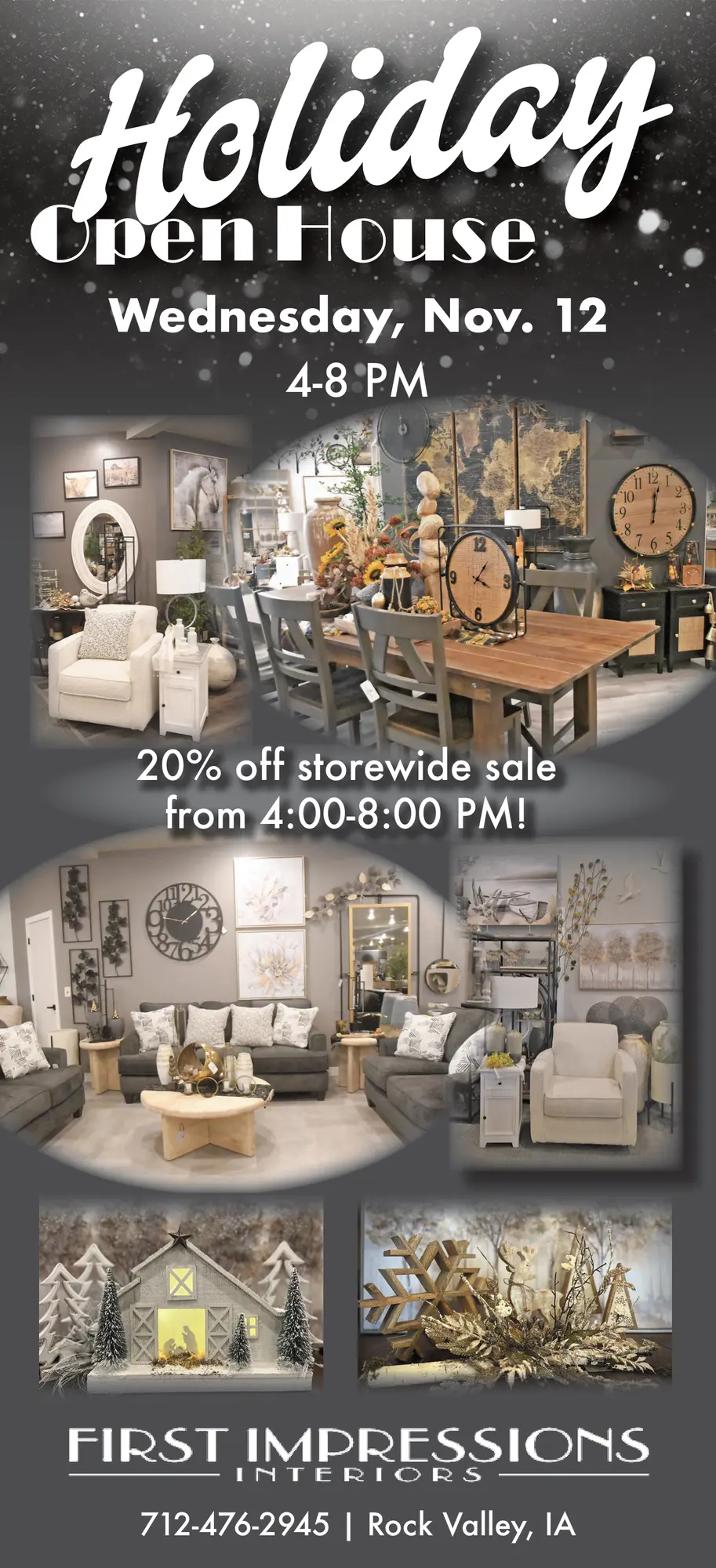 First Impressions Interiors Holiday Open House - Rock Valley, IA