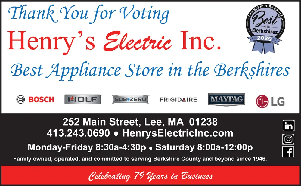  Winner: Best Appliance Store in The Berkshires