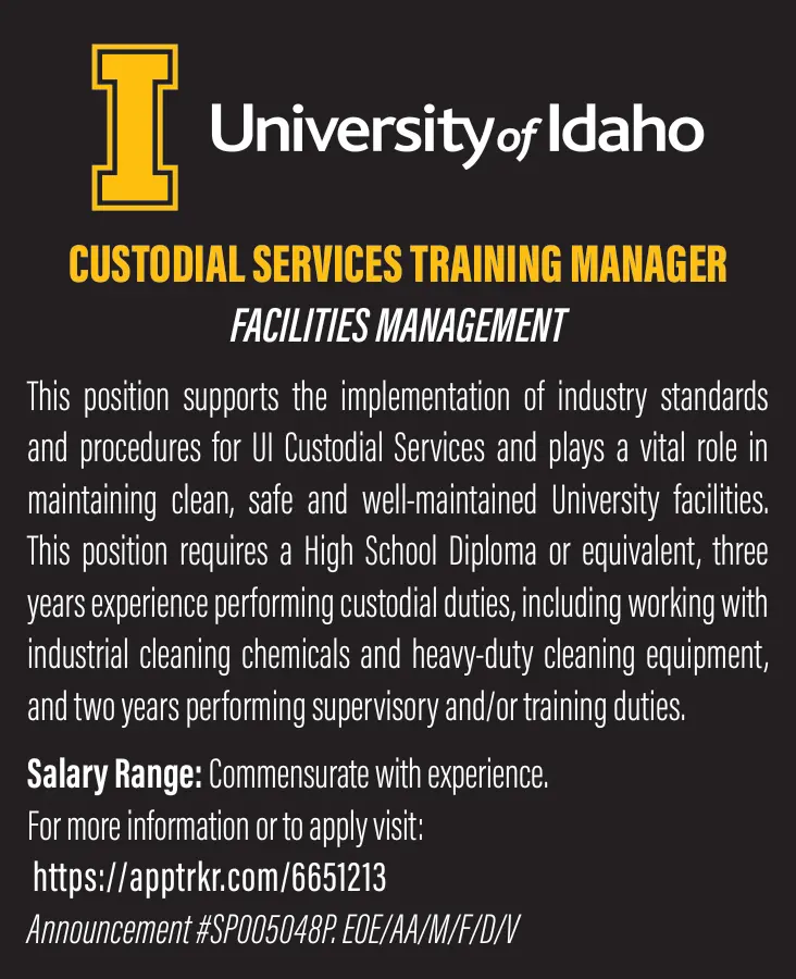 Facilities Management Jobs in Moscow, ID - College of Science