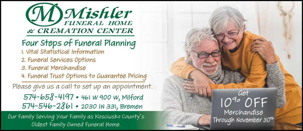 Mishler Funeral Home & Cremation Center in Milford and Bremen, Indiana