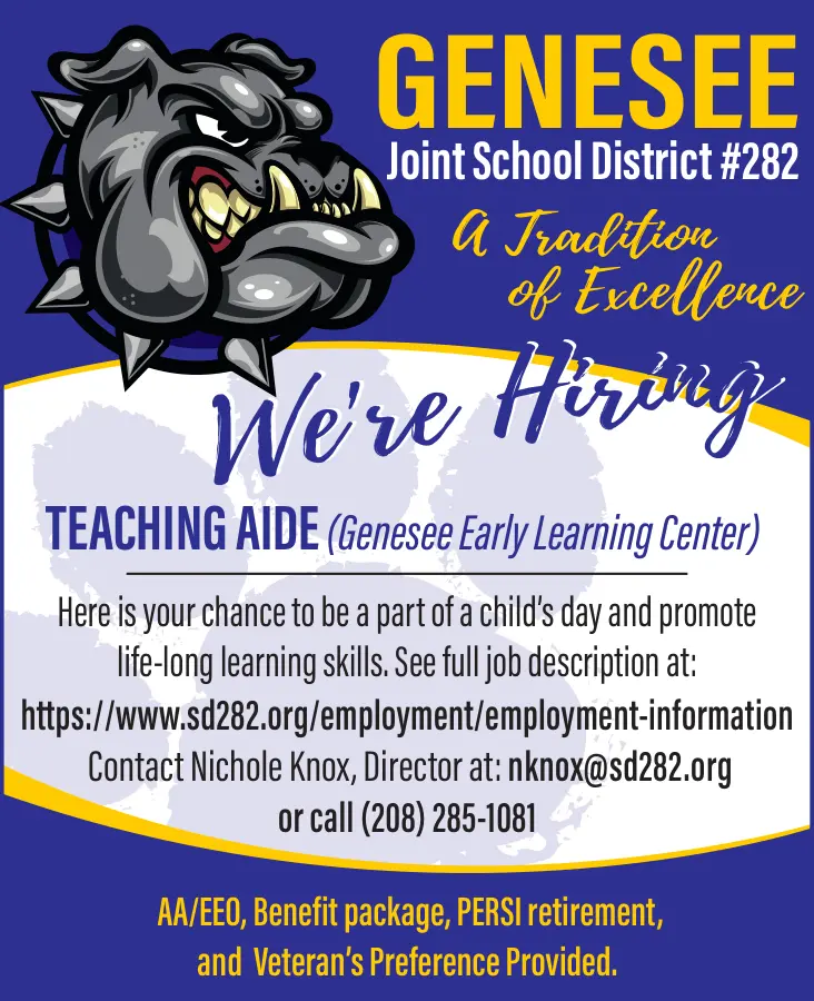 Genesee, Idaho - Teaching Aide Now Hiring