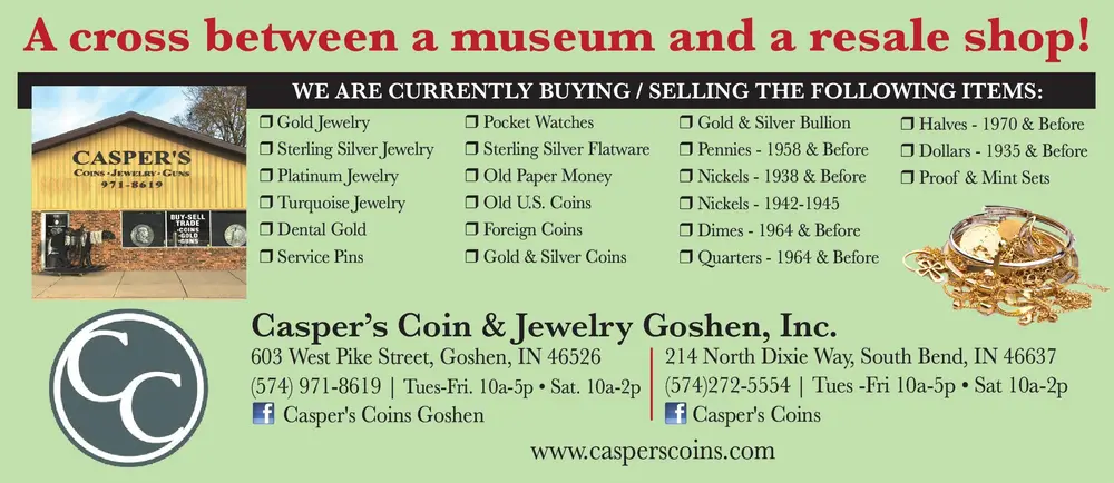 Casper's Coin & Jewelry in Goshen, and South bend, IN