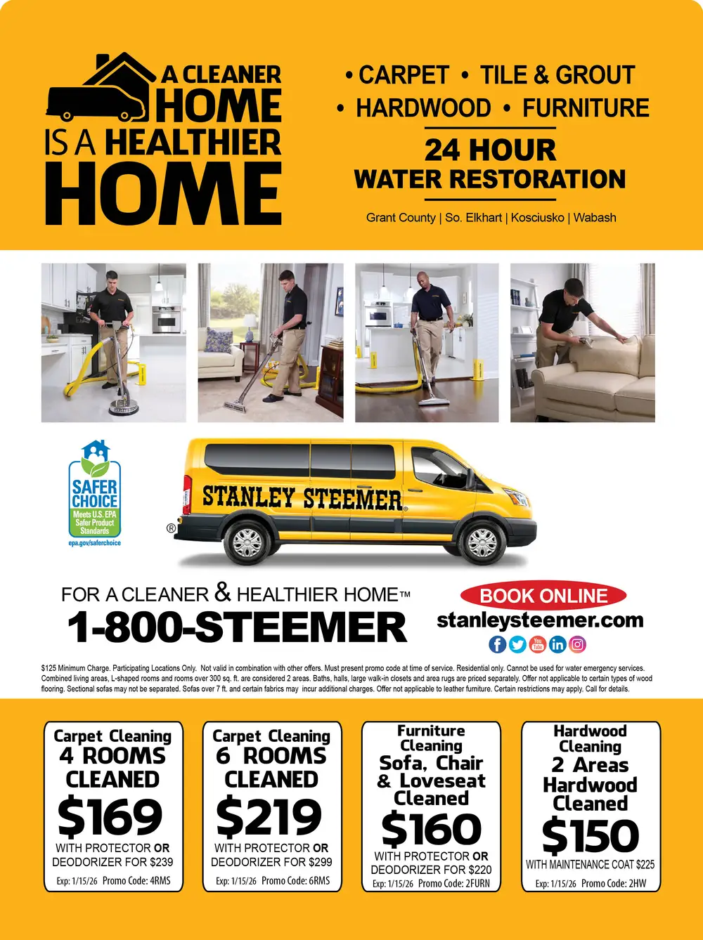 Carpet Cleaning Services - Wabash, Warsaw, Plymouth, and Goshen, IN