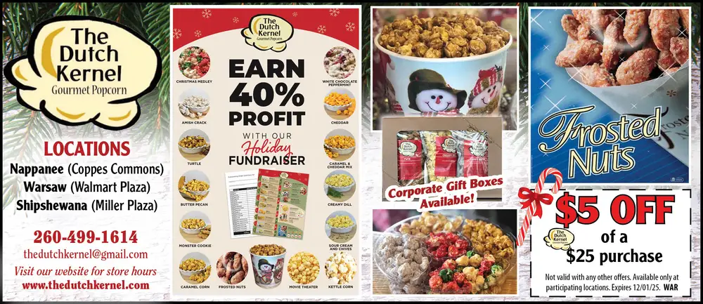 Gourmet Popcorn in Nappanee, Warsaw, and Shipshewana, IN