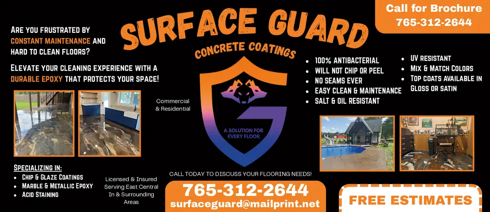 Durable Concrete Coatings in Muncie, Portland and Winchester, Indiana