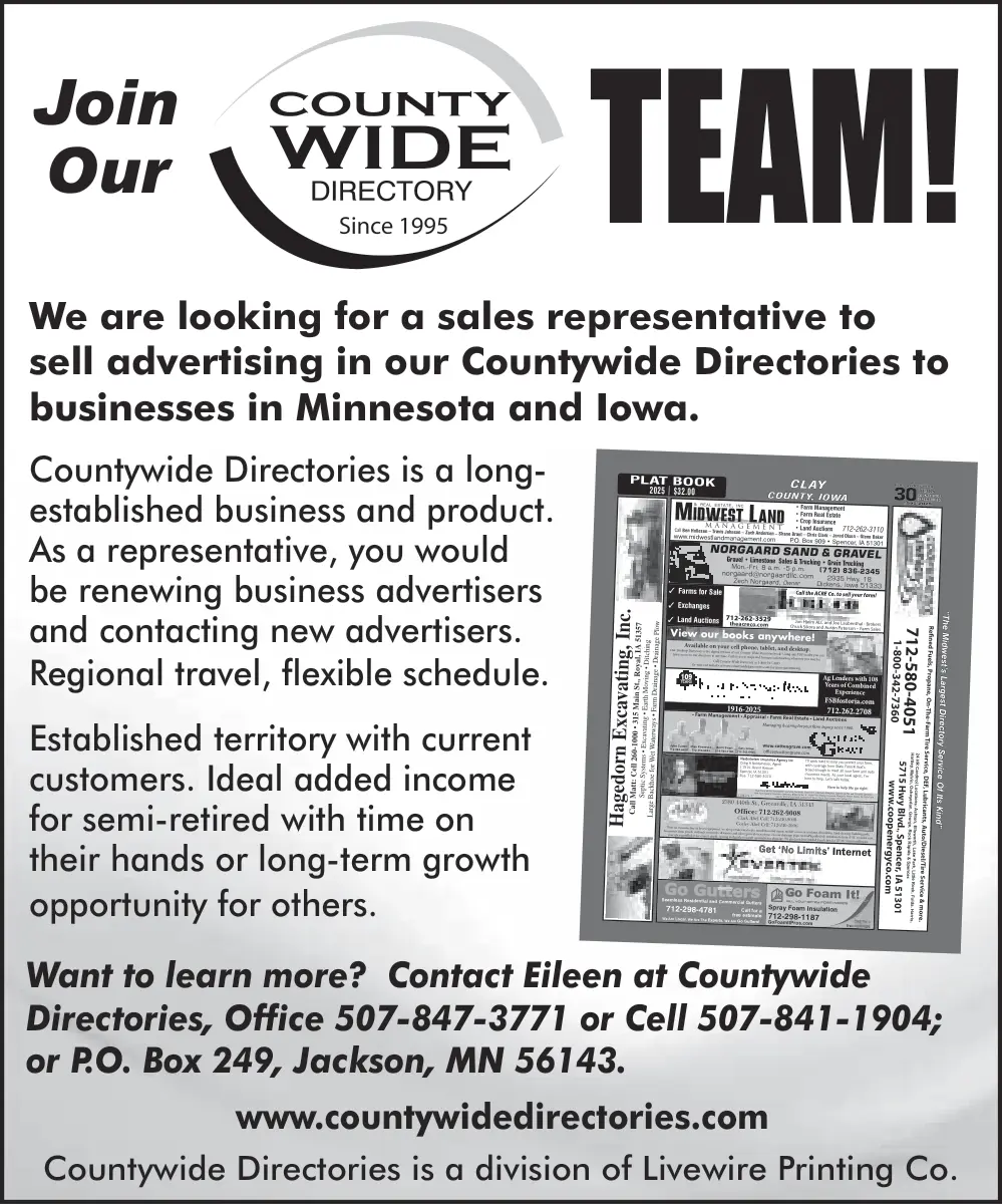 Sales Representative Job Opening in Jackson, MN