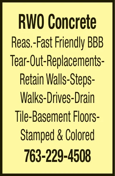 RWO Concrete - Central Minnesota's Premier Concrete Services