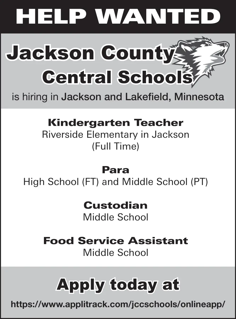 Job Openings at Jackson County Central