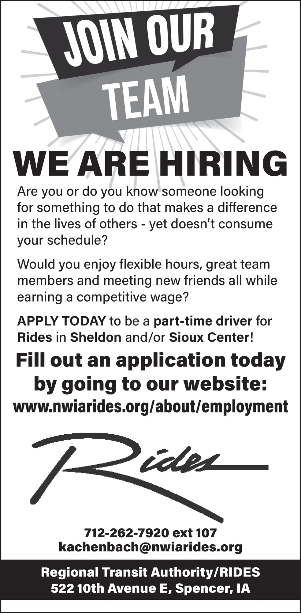 Part-Time Driver Jobs - Spencer, IA