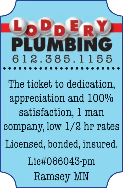 Loddery Plumbing Services in Ramsey, MN