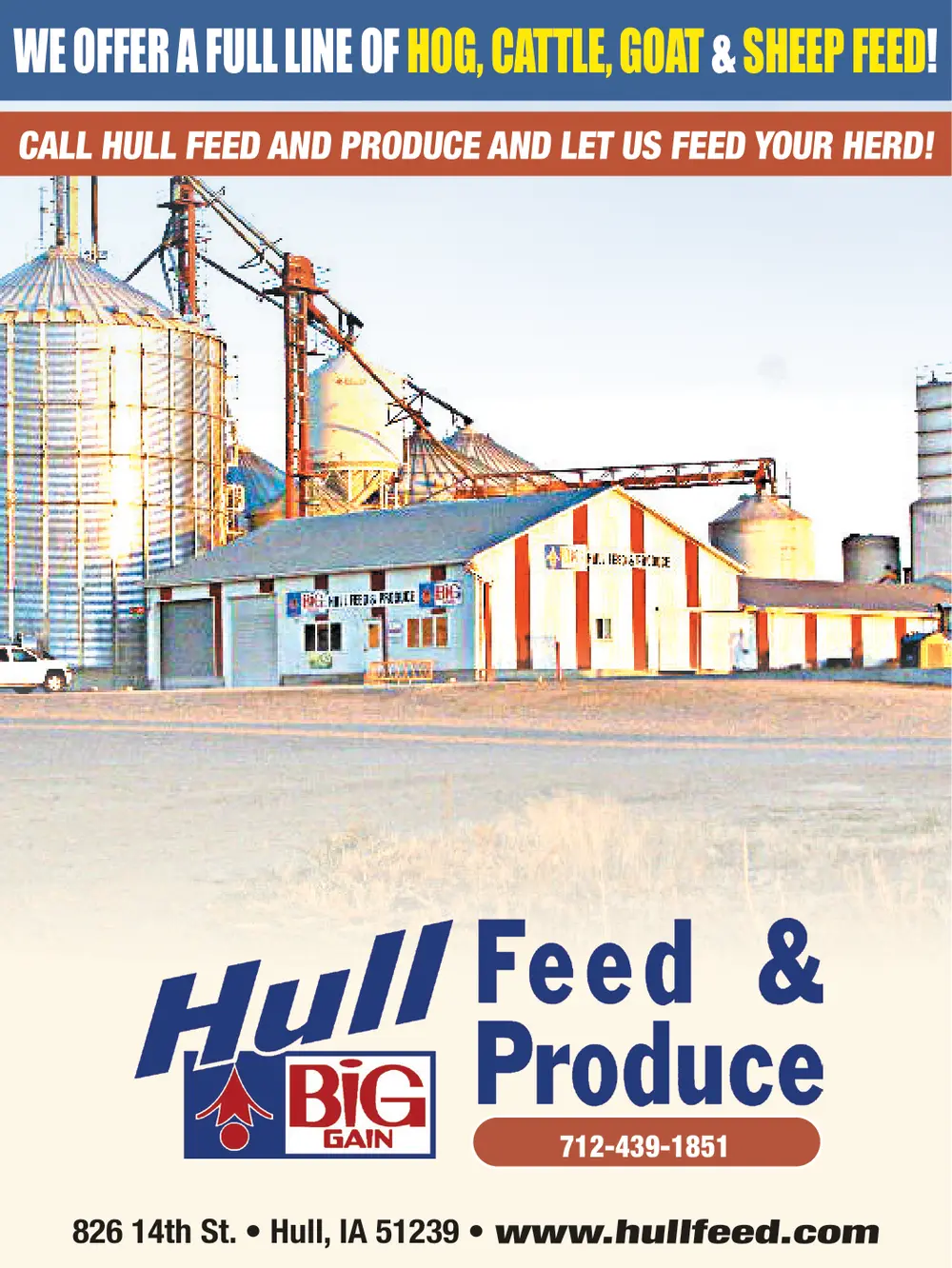 Your Source for Livestock Feed & Farm Supply in Hull, IA