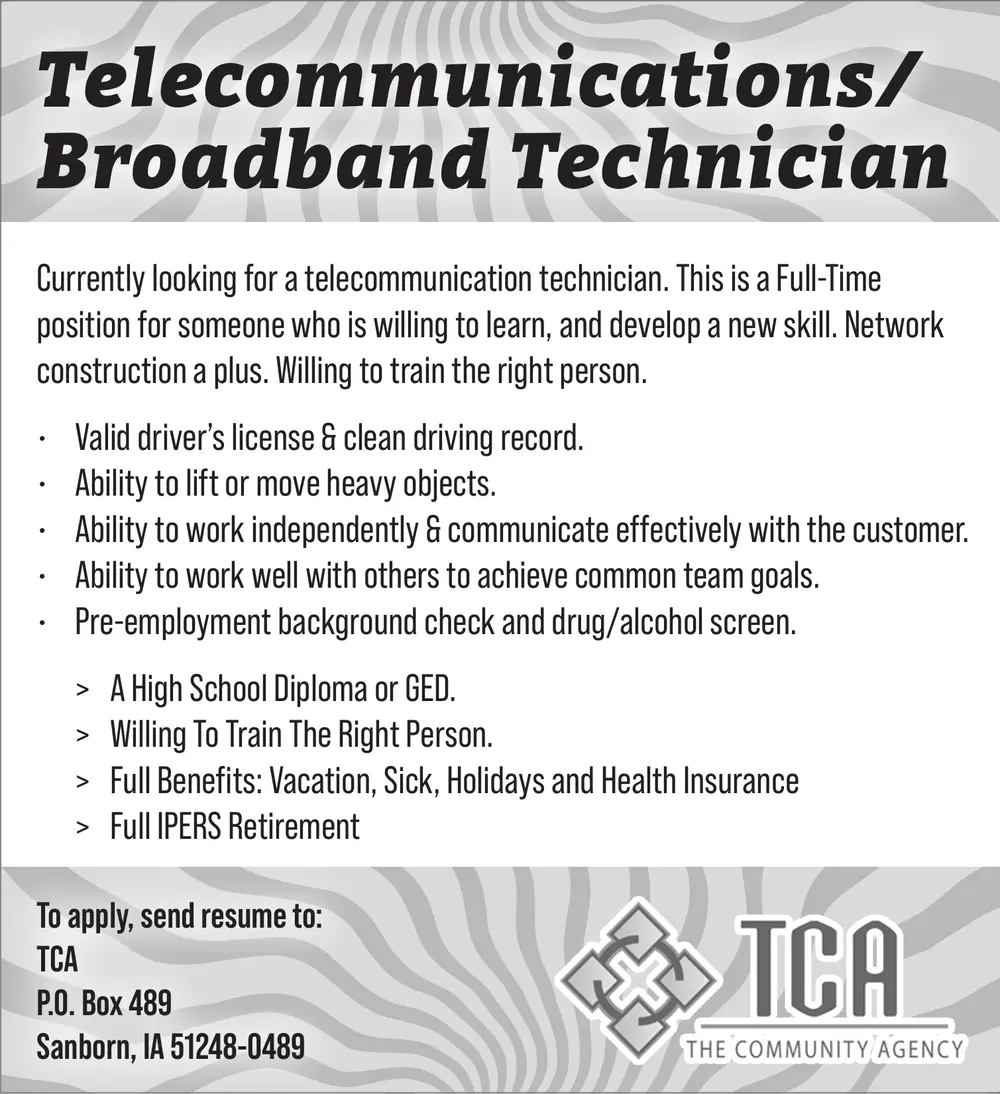 Telecommunications/Broadband Technician Career Opportunity
