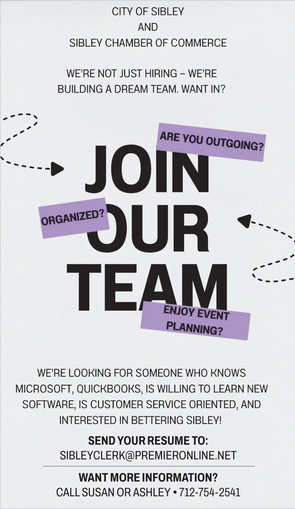 Sibley Chamber of Commerce Job Openings - Sibley, IA