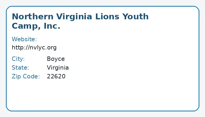 Northern Virginia Lions Youth Camp – Boyce, Virginia