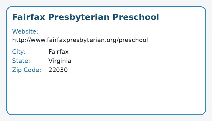 Fairfax Presbyterian Preschool – Nurturing Young Minds in Fairfax, Virginia
