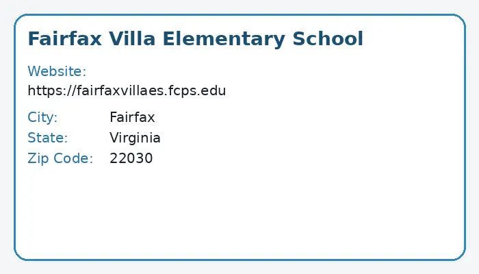 Welcome to Fairfax Villa Elementary School in Fairfax, Virginia