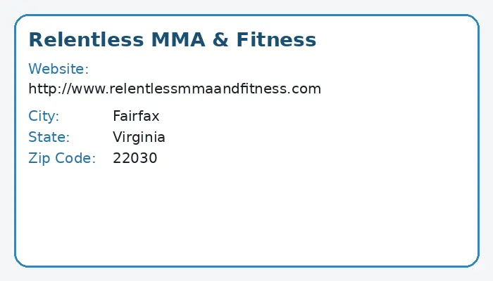 Relentless MMA & Fitness – Fairfax, Virginia