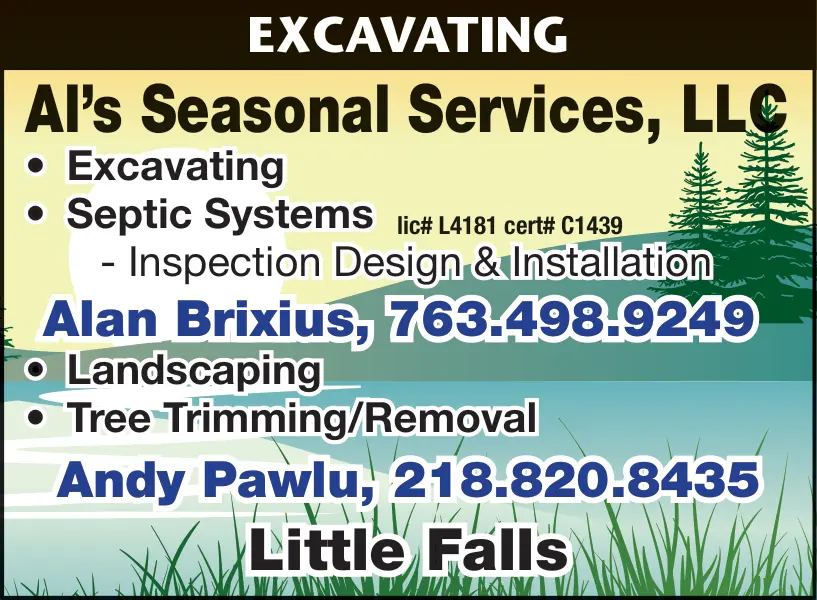 Excavating, Septic & Landscaping Services in Little Falls, MN