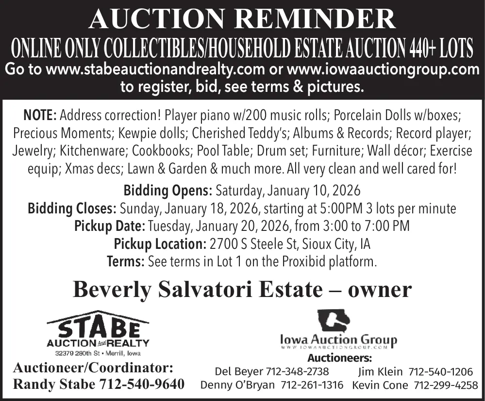 Auction and Realty Services in Merrill, IA