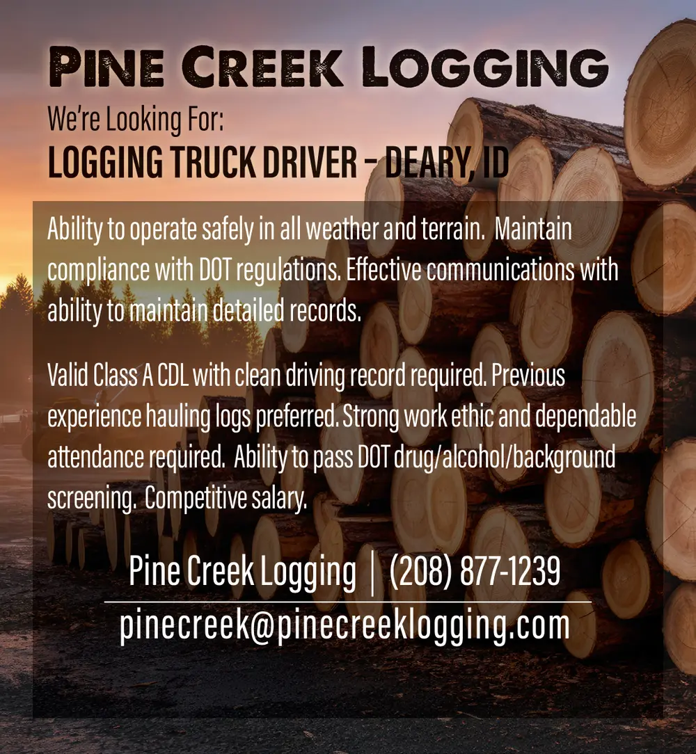 Join Pine Creek Logging as a Logging Truck Driver – Deary, ID