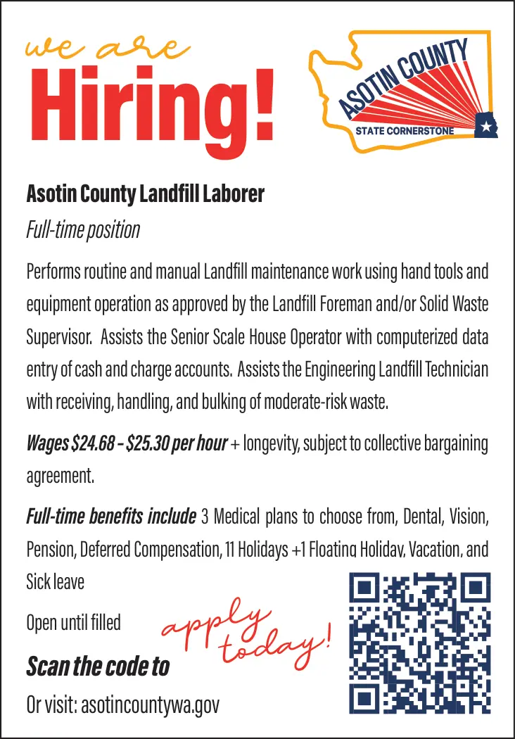 Government Job Opportunities in Asotin, WA